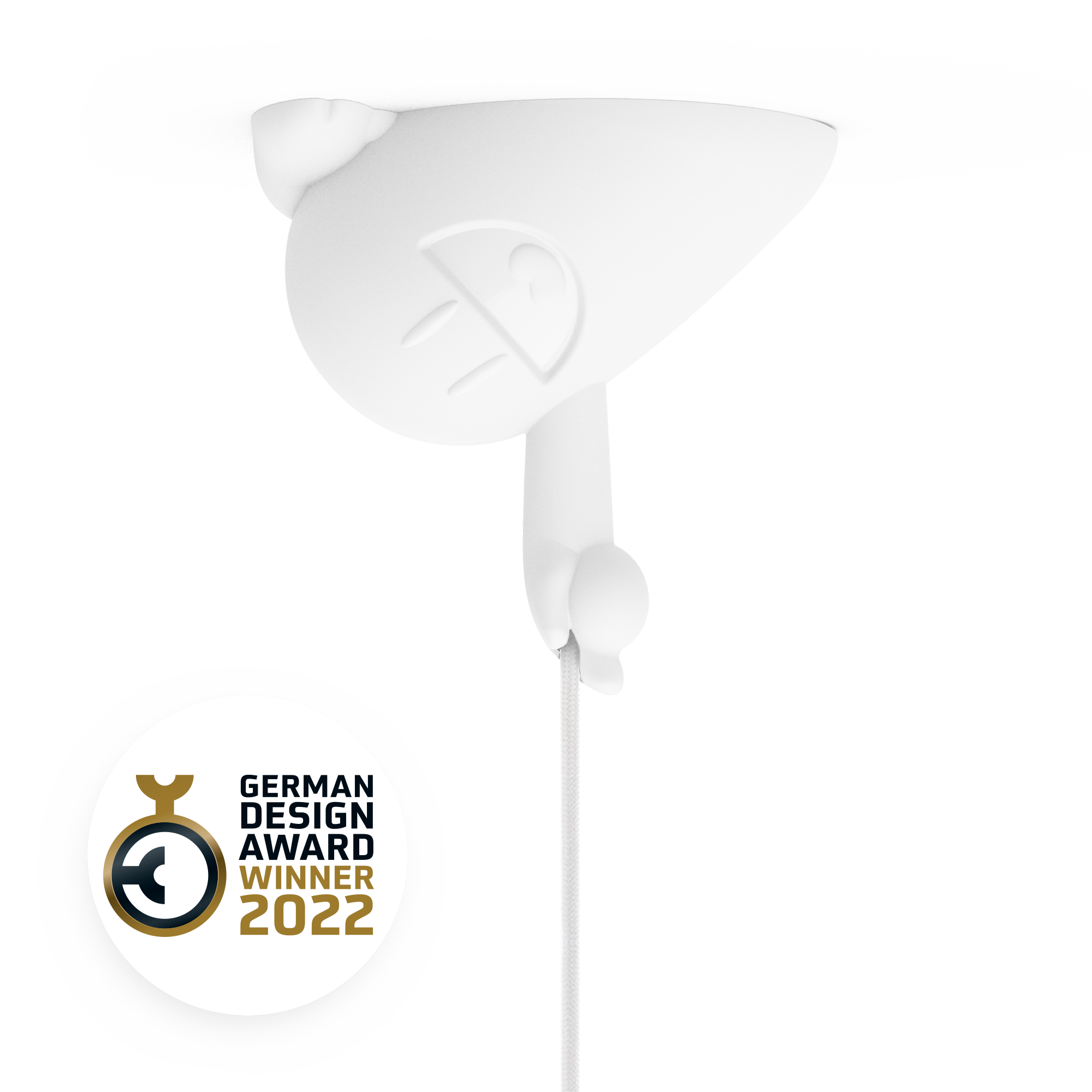 CEELINGS canopy for light fixture with fun Happy Hermann design. Home style for the ceiling. 100% Made in Germany by FIFTYEIGHT PRODUCTS according to social and environmental guidelines. Crafted from premium ABS plastic, includes assembly parts.