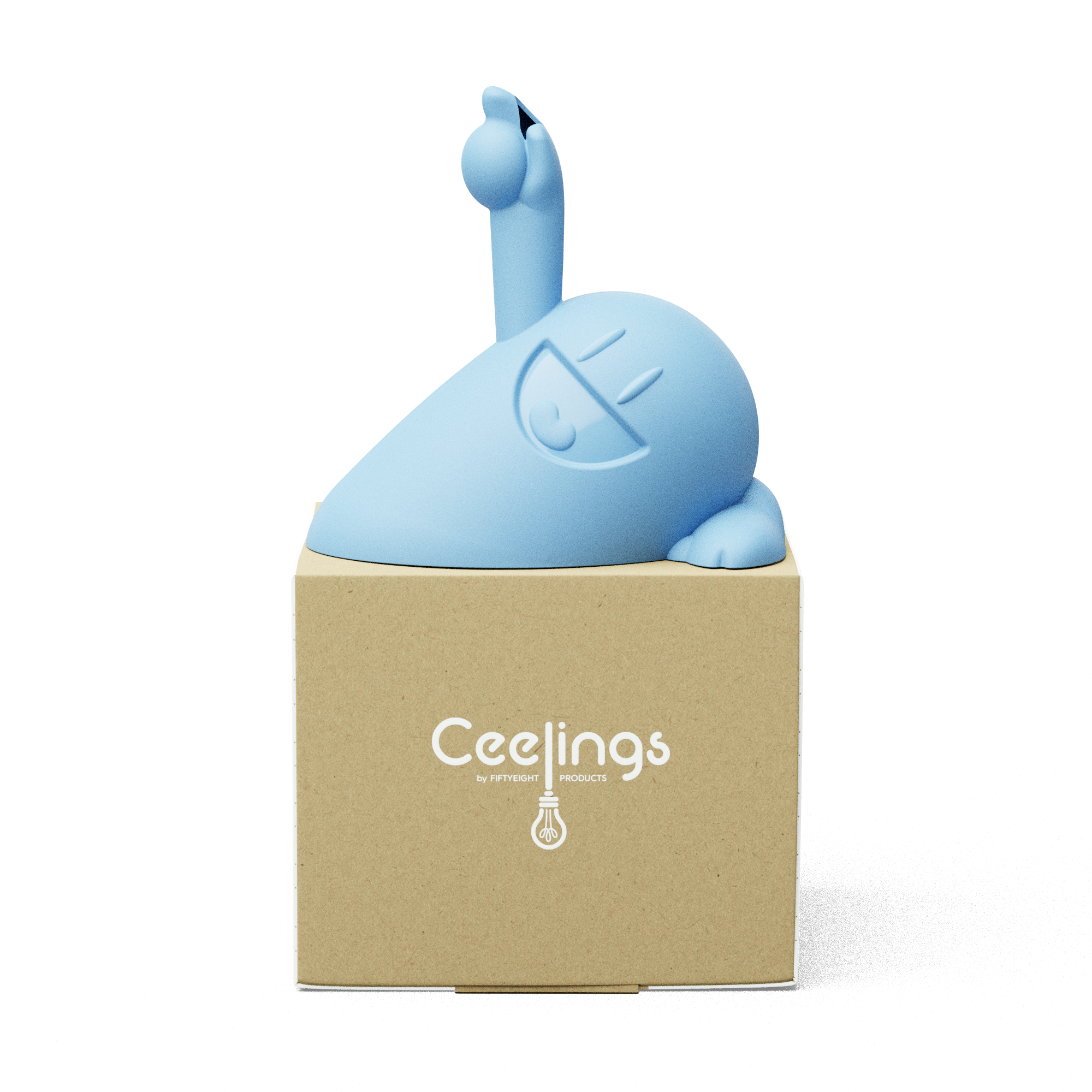 CEELINGS canopy for light fixture with fun Happy Hermann design in pastel blue. Home style for the ceiling. 100% Made in Germany by FIFTYEIGHT PRODUCTS according to social and environmental guidelines. Crafted from premium ABS plastic, includes assembly parts.