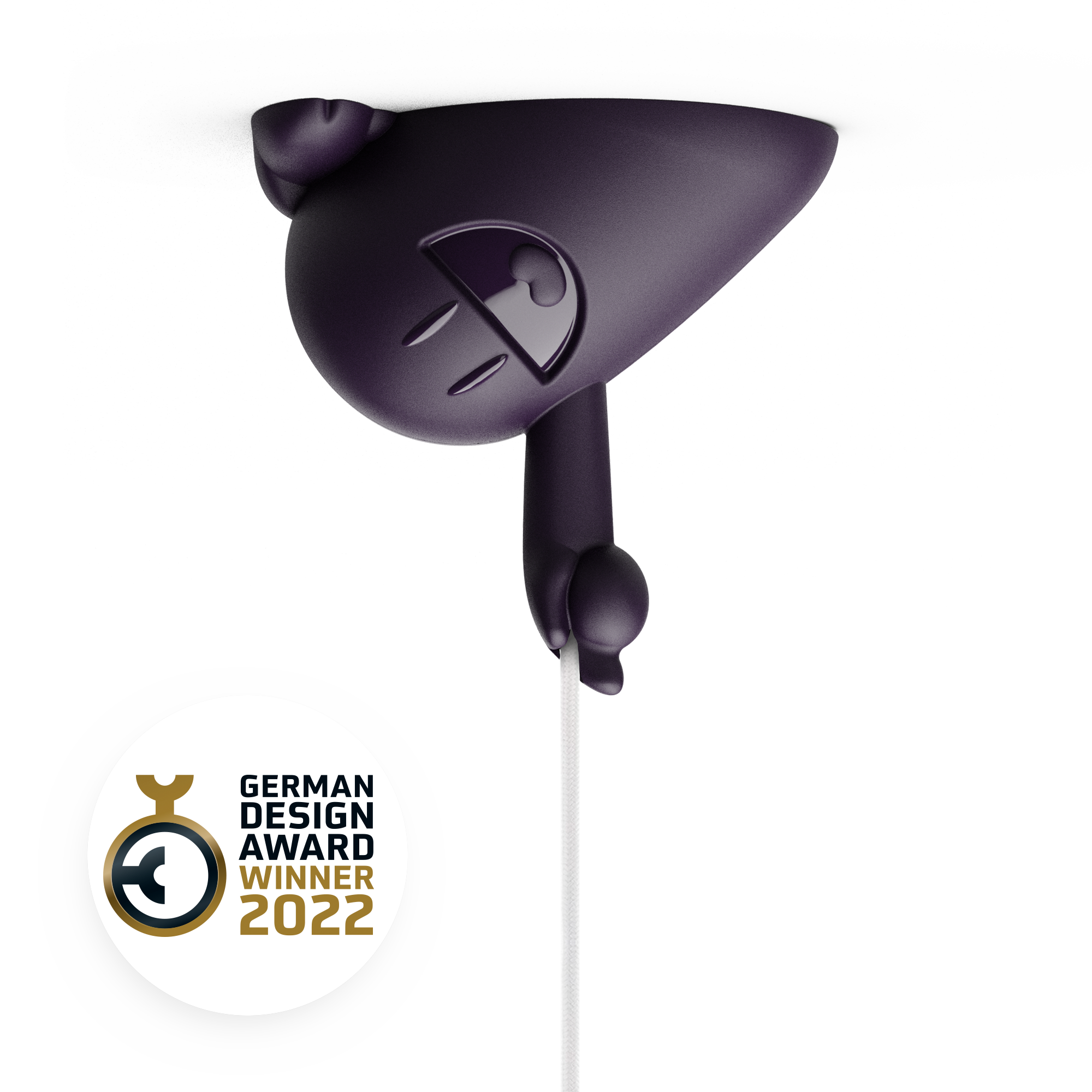 CEELINGS canopy for light fixture with fun Happy Hermann design. Home style for the ceiling. 100% Made in Germany by FIFTYEIGHT PRODUCTS according to social and environmental guidelines. Crafted from premium ABS plastic, includes assembly parts.