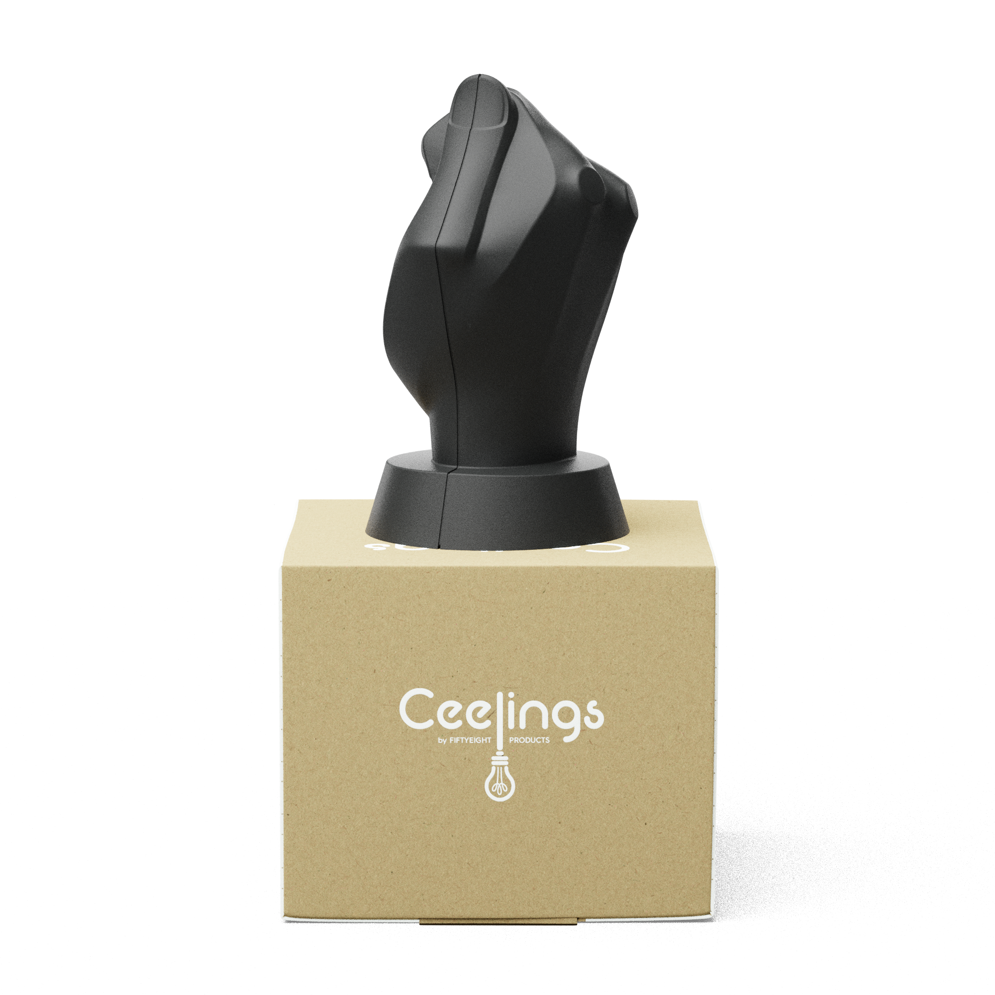 CEELINGS canopy for light fixture with fun Handful of Light design in anthracite color. Home style for the ceiling. 100% Made in Germany by FIFTYEIGHT PRODUCTS according to social and environmental guidelines. Crafted from premium ABS plastic, includes assembly parts.