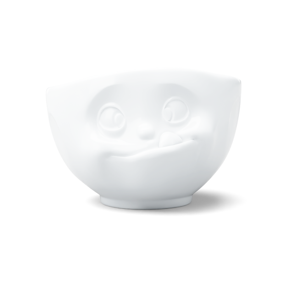 16 Oz. Bowl, Tasty Face, White