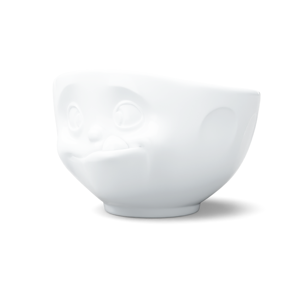 16 Oz. Bowl, Tasty Face, White