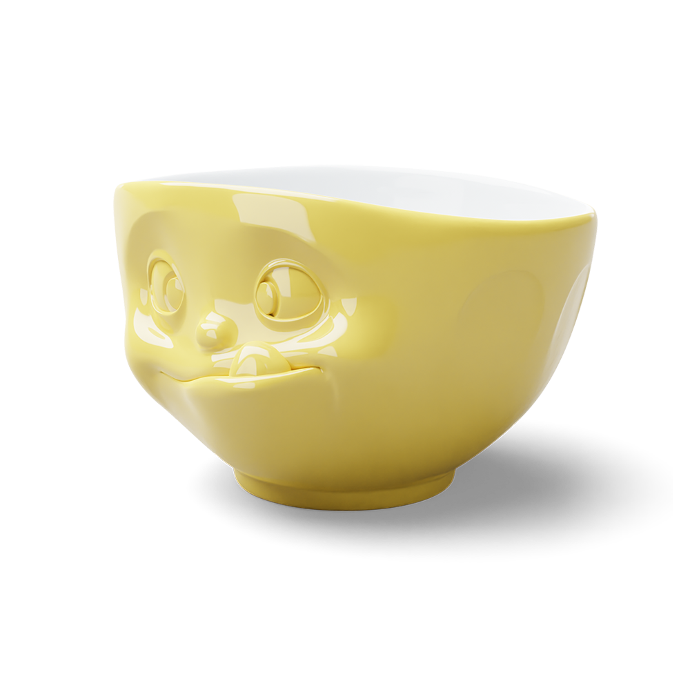 16 Oz. Bowl, Tasty Face, Yellow