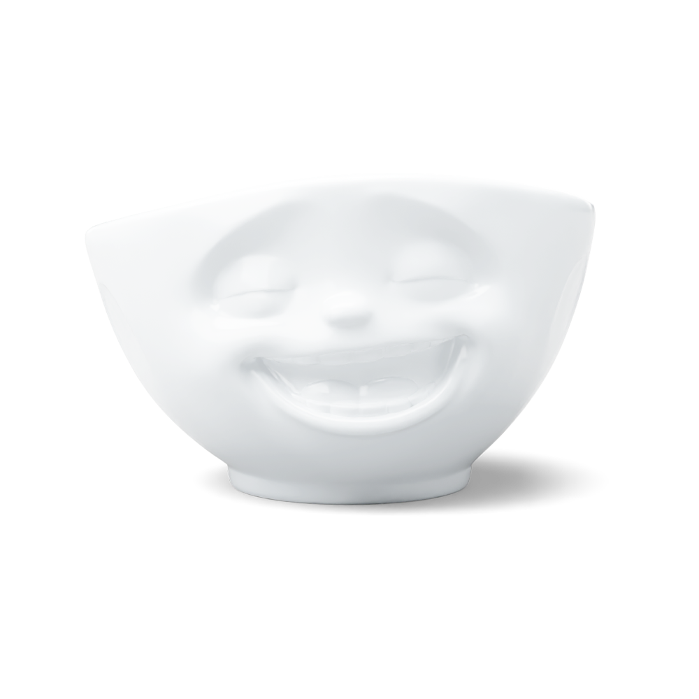 16 Oz. Bowl, Laughing Face, White