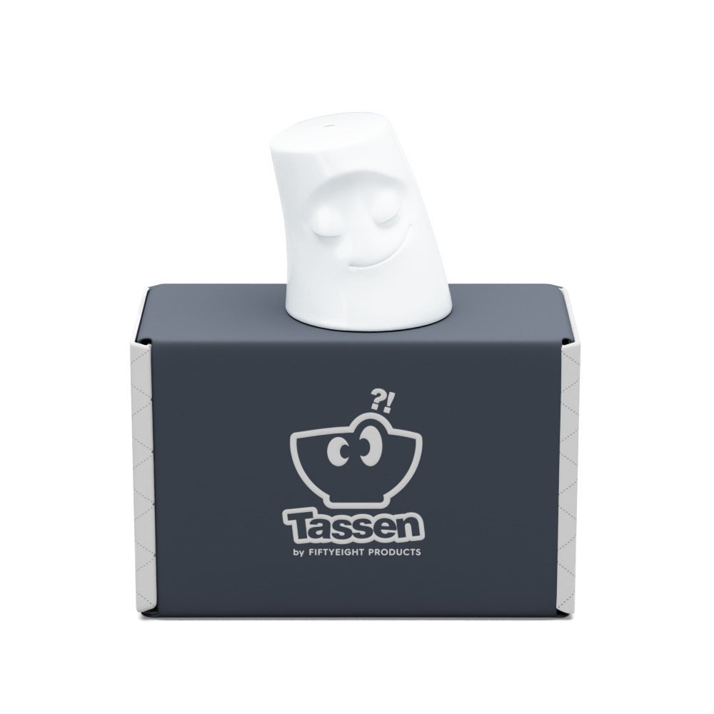 The seasoning cuddler is 2.9 inches tall with a 1.7 inch diameter. Our Seasoning Cuddler CUDDLY is for salt, and our Seasoning Cuddler COZY is for pepper. Made in Germany according to environmental and social guidelines.