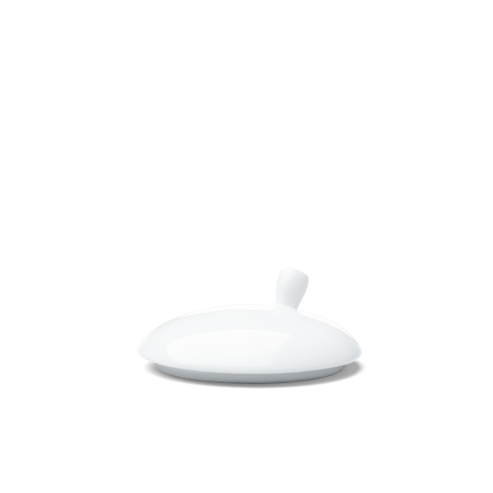 Premium porcelain lid to fit the Sugar Bowl in white from the porcelain product family of fun dishware by FIFTYEIGHT Products. Replacement lid. Dishwasher and microwave safe.