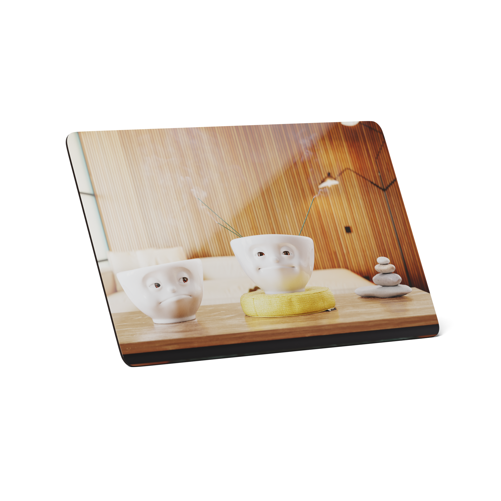 Serve a sandwich on a fun board with the "Zen" design from the series of trusty breakfast boards, perfect for making sandwiches or eating breakfast. Crafted in Germany from resopal.