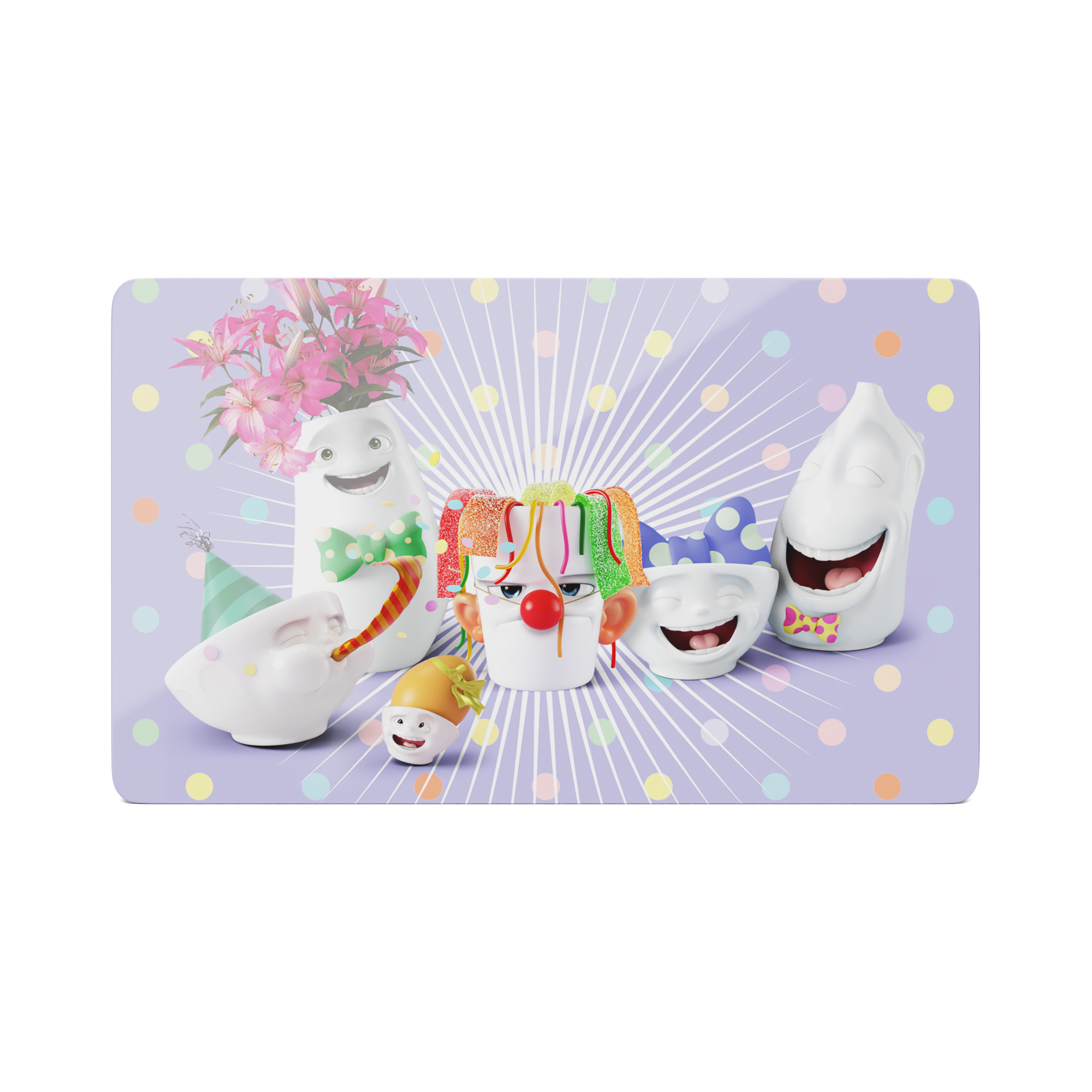 Serve a sandwich on a fun board with the "Happy Happy" design from the series of trusty breakfast boards, perfect for making sandwiches or eating breakfast. Crafted in Germany from resopal.