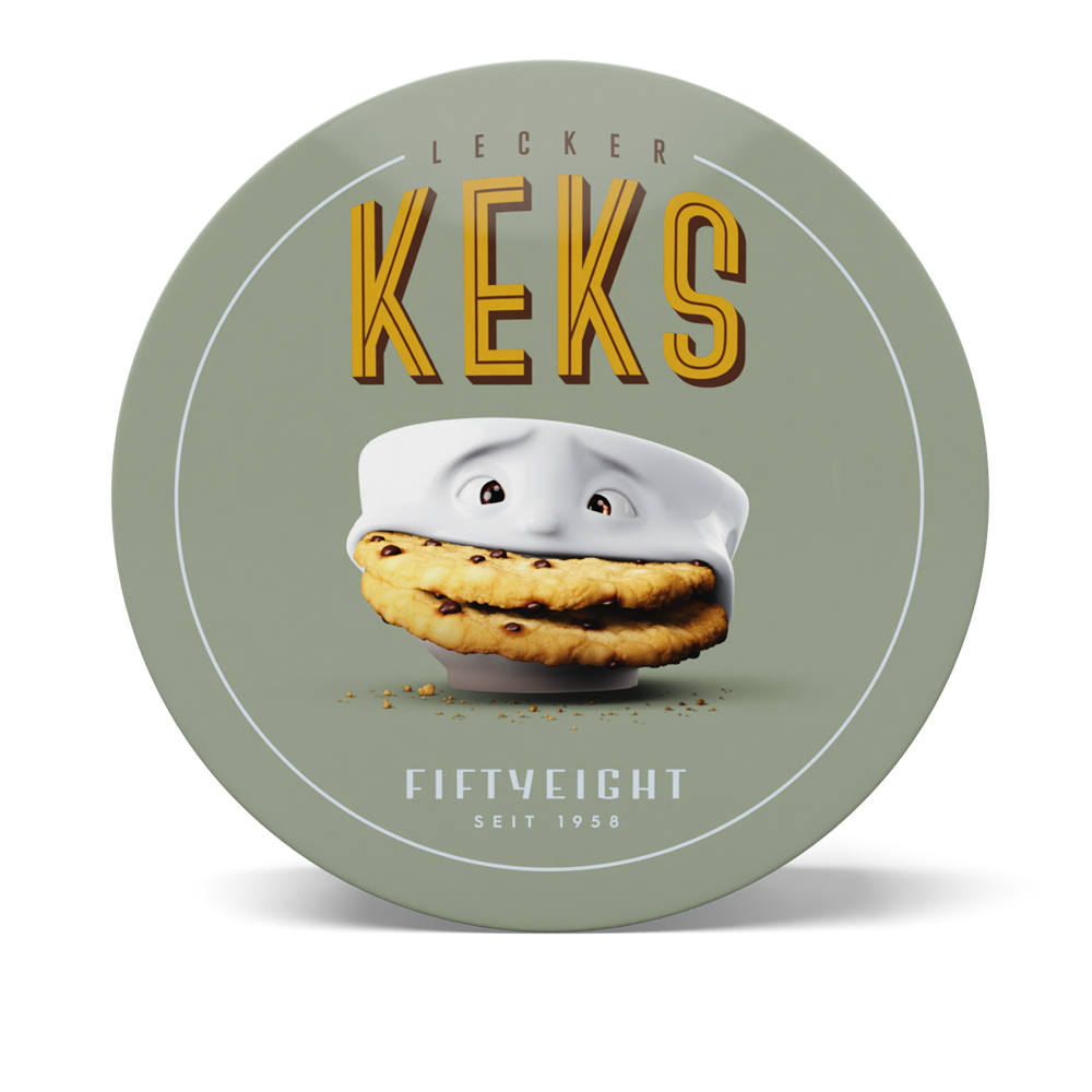 At 85 Oz Capacity, the "Tasty Cookie" tin box is part of our Vintage Edition line from FIFTYEIGHT PRODUCTS. Perfect for for storing all those cookies, biscuits, beautiful memories from the last vacation and little needful things around the house. Made in Germany according to environmental guidelines.