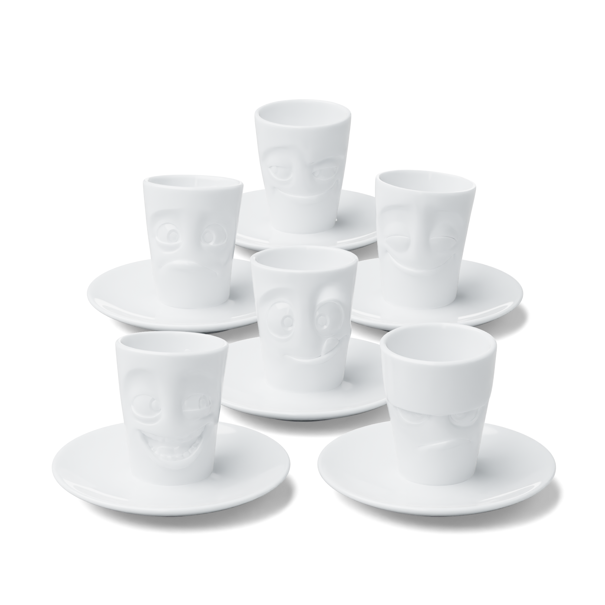 6 Espresso Mugs Bundle (Baffled, Cheery, Grumpy, Impish, Joking, Tasty)