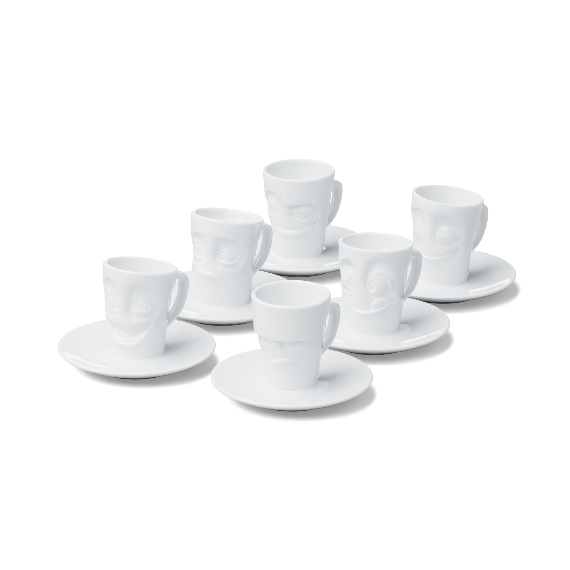 6 Espresso Mugs Bundle (Baffled, Cheery, Grumpy, Impish, Joking, Tasty)