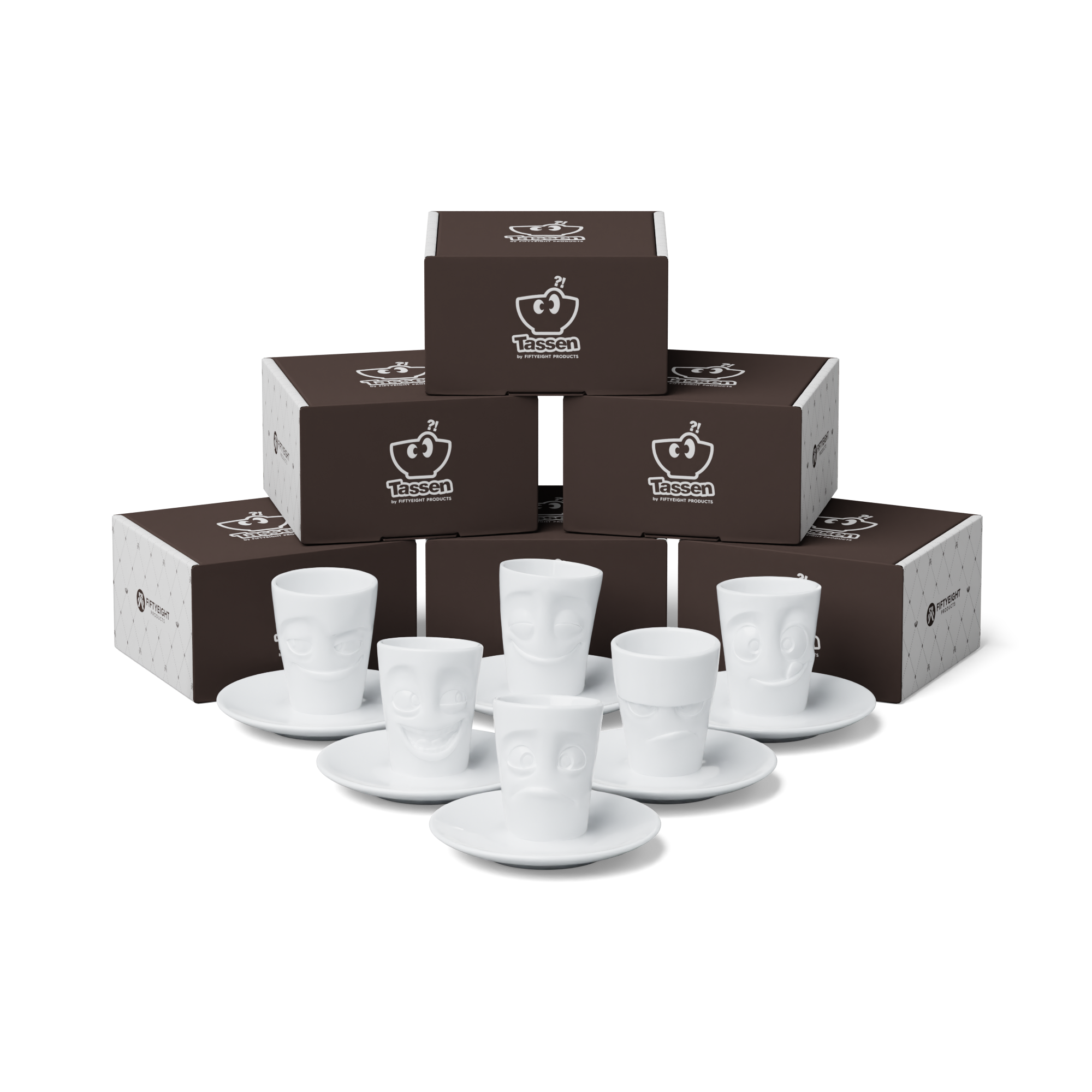 6 Espresso Mugs Bundle (Baffled, Cheery, Grumpy, Impish, Joking, Tasty)