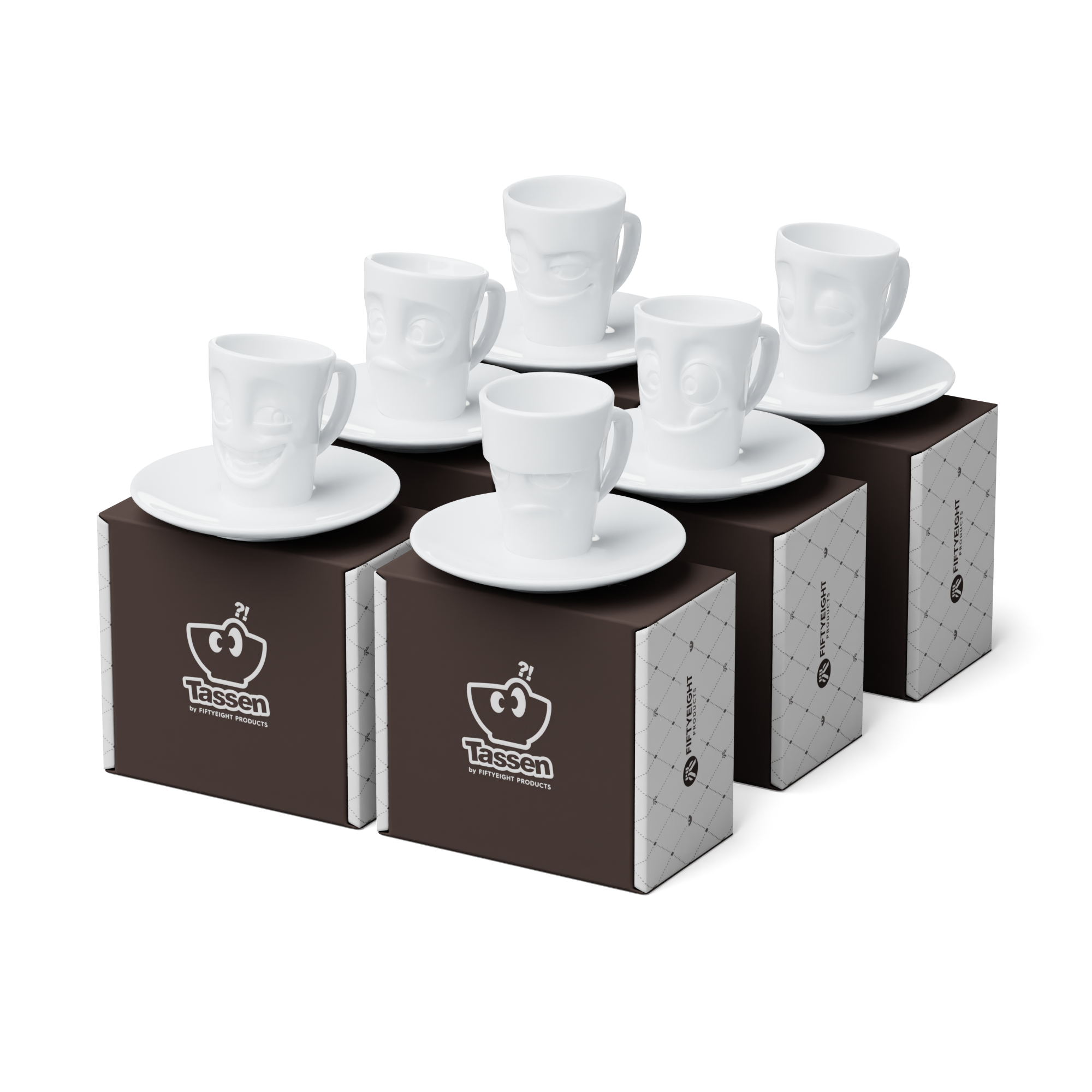 6 Espresso Mugs Bundle (Baffled, Cheery, Grumpy, Impish, Joking, Tasty)