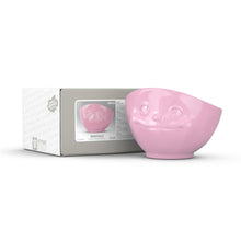 Load image into Gallery viewer, 16 ounce capacity porcelain bowl in pink color featuring a sculpted ‘dreamy’ facial expression. From the TASSEN product family of fun dishware by FIFTYEIGHT Products. Quality bowl perfect for serving cereal, soup, snacks and much more.
