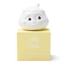 Load image into Gallery viewer, Special Movie Edition with colorful eyes. Premium porcelain sugar bowl in white with &quot;sweet&quot; facial expression and 13.5 oz capacity. From the TASSEN product family of fun dishware by FIFTYEIGHT Products. Shipped in exclusively designed gift box.
