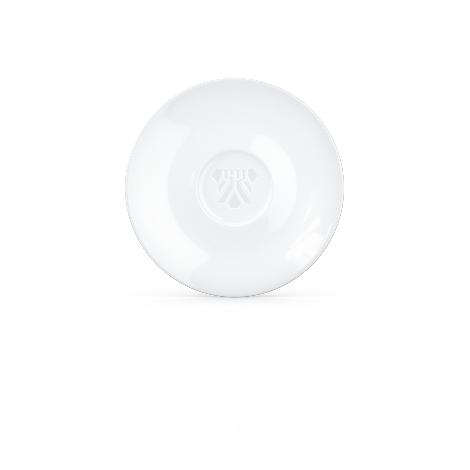 Premium porcelain saucer for coffee cups in white from the TASSEN product family of fun dishware by FIFTYEIGHT Products. Replacement saucer for our Espresso Cups. Single saucer. Dishwasher and microwave safe saucer with FIFTYEIGHT logo details.