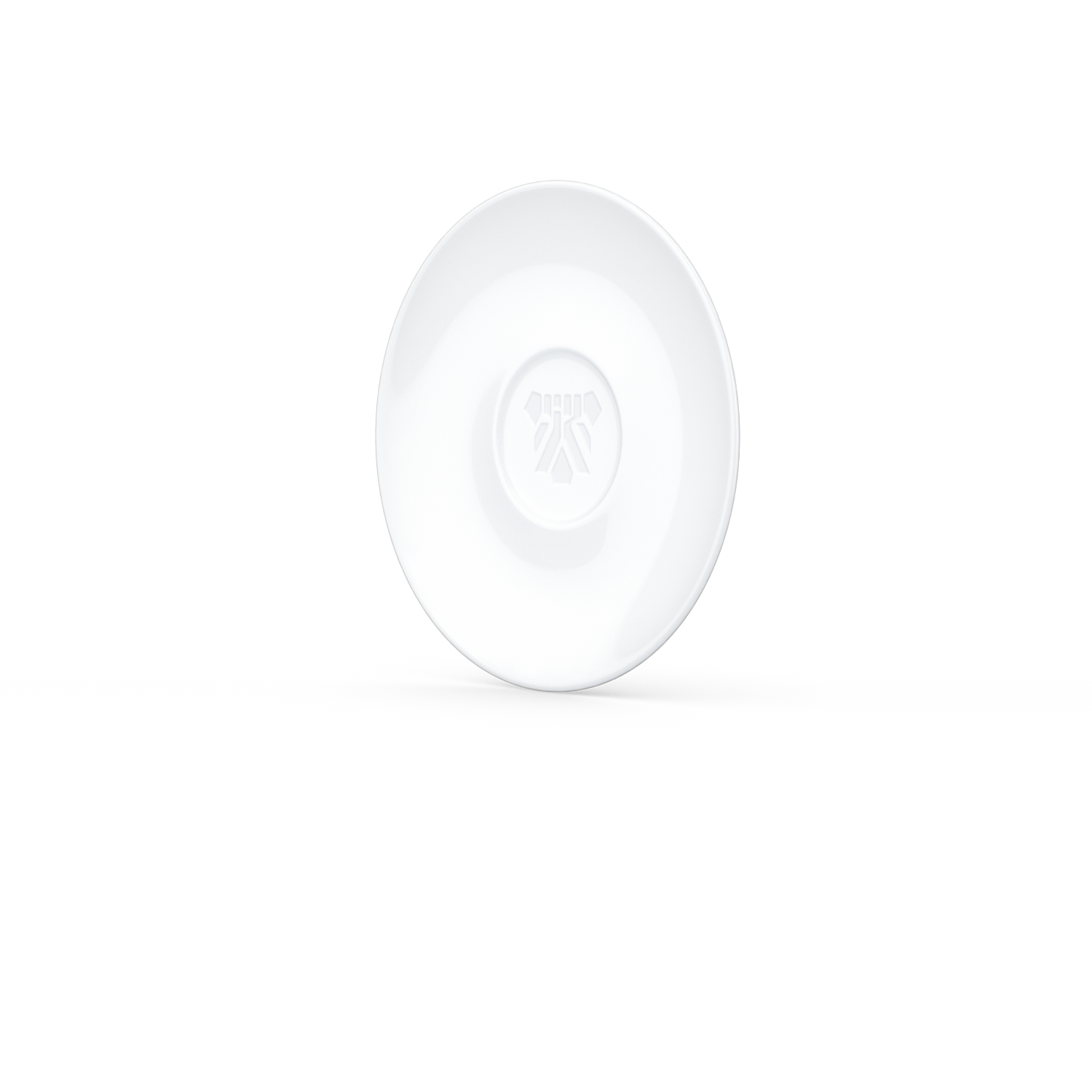 Premium porcelain saucer for coffee cups in white from the TASSEN product family of fun dishware by FIFTYEIGHT Products. Replacement saucer for our Espresso Cups. Single saucer. Dishwasher and microwave safe saucer with FIFTYEIGHT logo details.