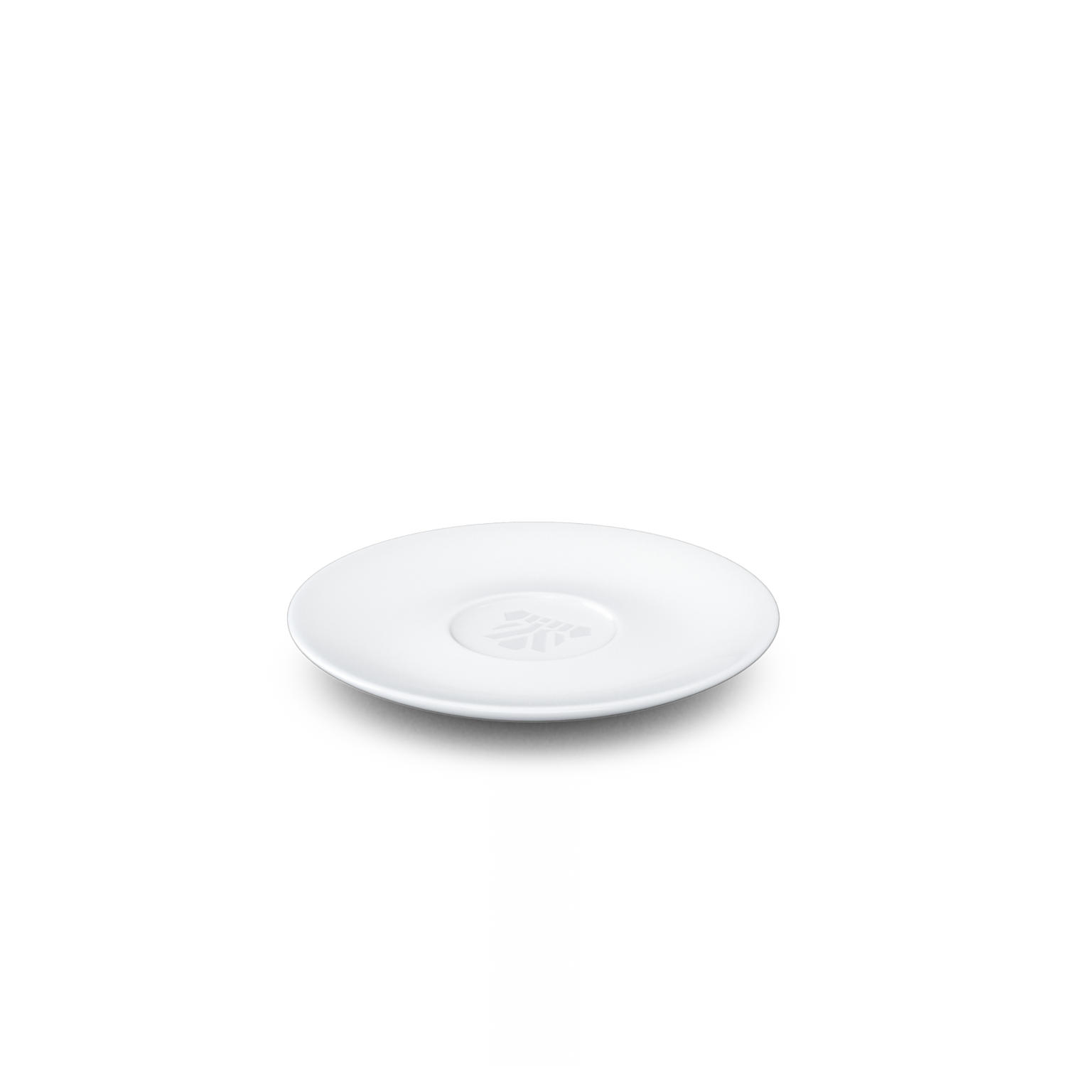 Premium porcelain saucer for coffee cups in white from the TASSEN product family of fun dishware by FIFTYEIGHT Products. Replacement saucer for our Espresso Cups. Single saucer. Dishwasher and microwave safe saucer with FIFTYEIGHT logo details.