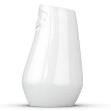 Load image into Gallery viewer, Exclusive designer flower vase made from premium porcelain with a &#39;laid back&#39; facial expression. Stands at 9 inches tall on a footed base. From the TASSEN product family of fun dishware by FIFTYEIGHT Products. Made in Germany according to environmental standards.
