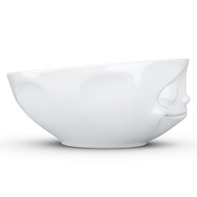 Load image into Gallery viewer, Versatile 11 ounce capacity porcelain bowl in white featuring a sculpted ‘happy’ facial expression. From the TASSEN product family of fun dishware by FIFTYEIGHT Products. Quality bowl perfect for ice cream to tapas, nuts and hearty dips.
