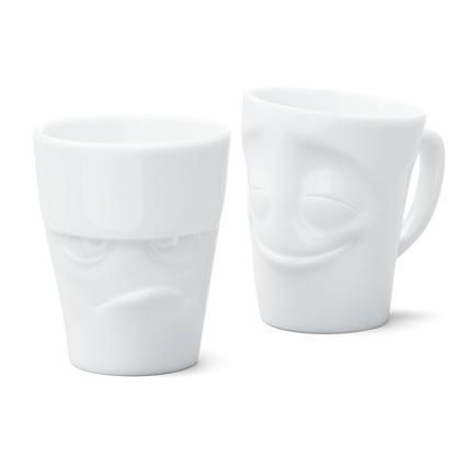 2 Coffee Mugs with Handle Bundle (Cheery & Grumpy)