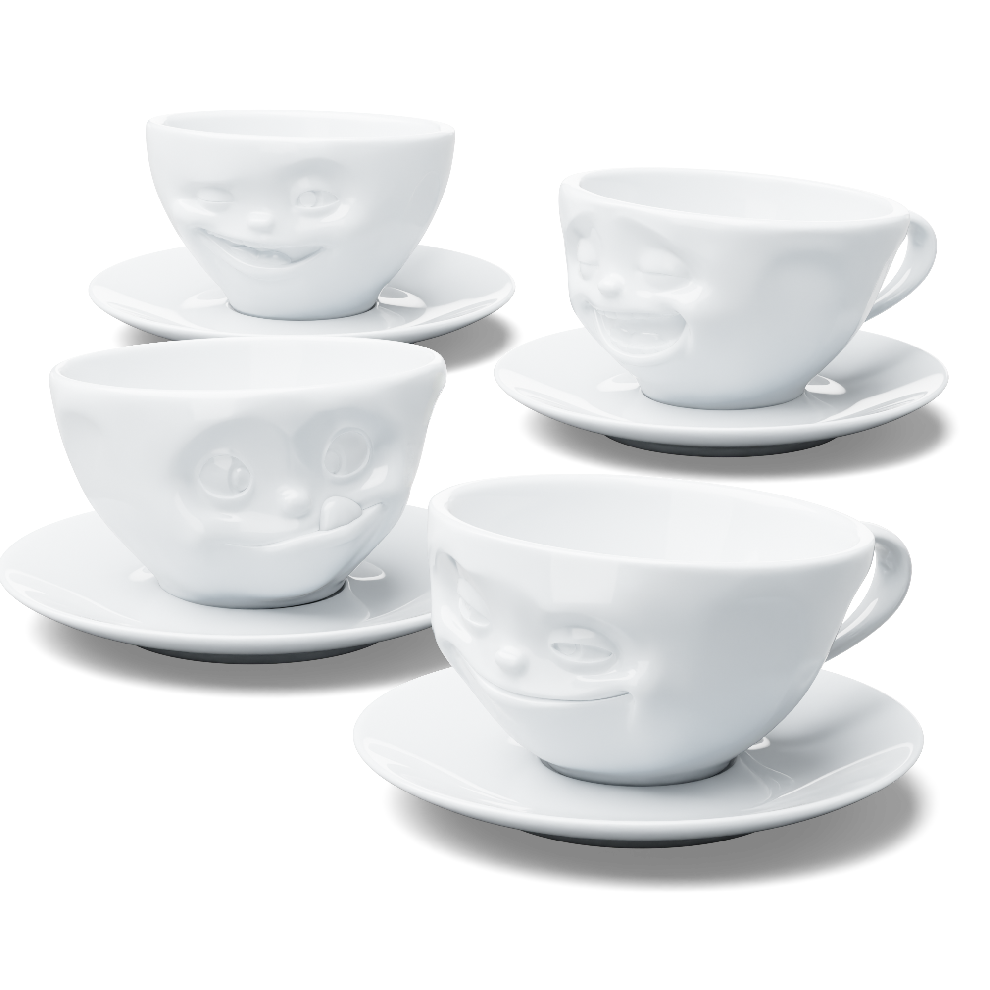 4 Coffee Cups Bundle (Grinning, Laughing, Tasty & Winking)