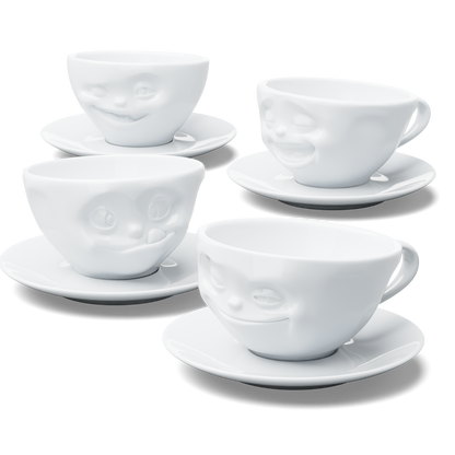 4 Coffee Cups Bundle (Grinning, Laughing, Tasty & Winking)
