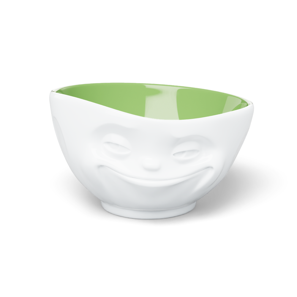 16 Oz. Bowl, Grinning Face, Pistachio Color Inside