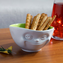 Load image into Gallery viewer, 16 Oz. Bowl, Grinning Face, Pistachio Color Inside
