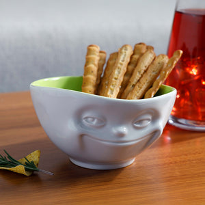 16 Oz. Bowl, Grinning Face, Pistachio Color Inside