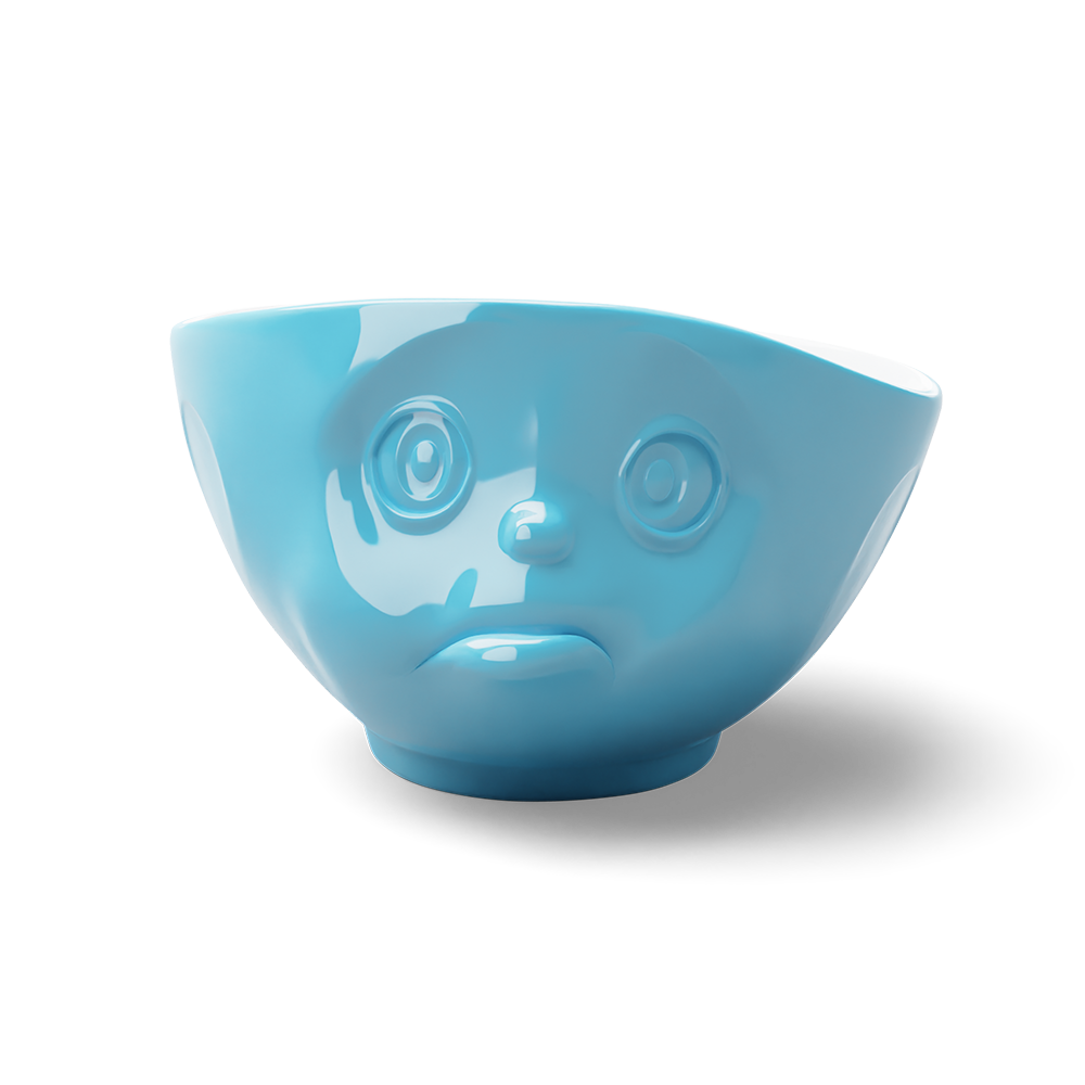 16 Oz. Bowl, Sulking Face, Blue