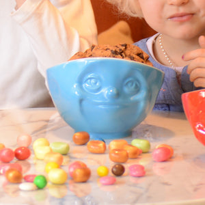 16 Oz. Bowl, Sulking Face, Blue