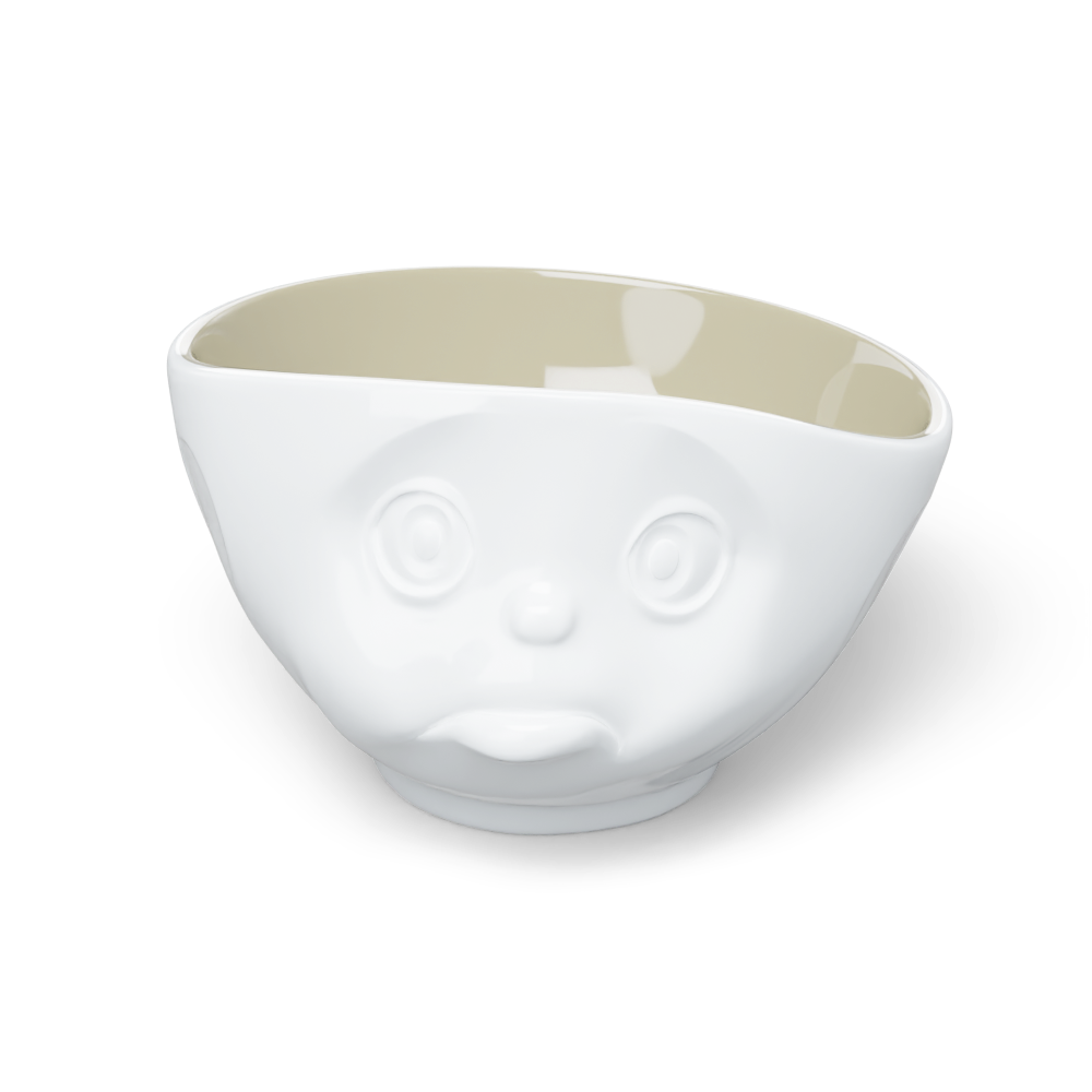 16 Oz. Bowl, Sulking Face, Sand Color Inside