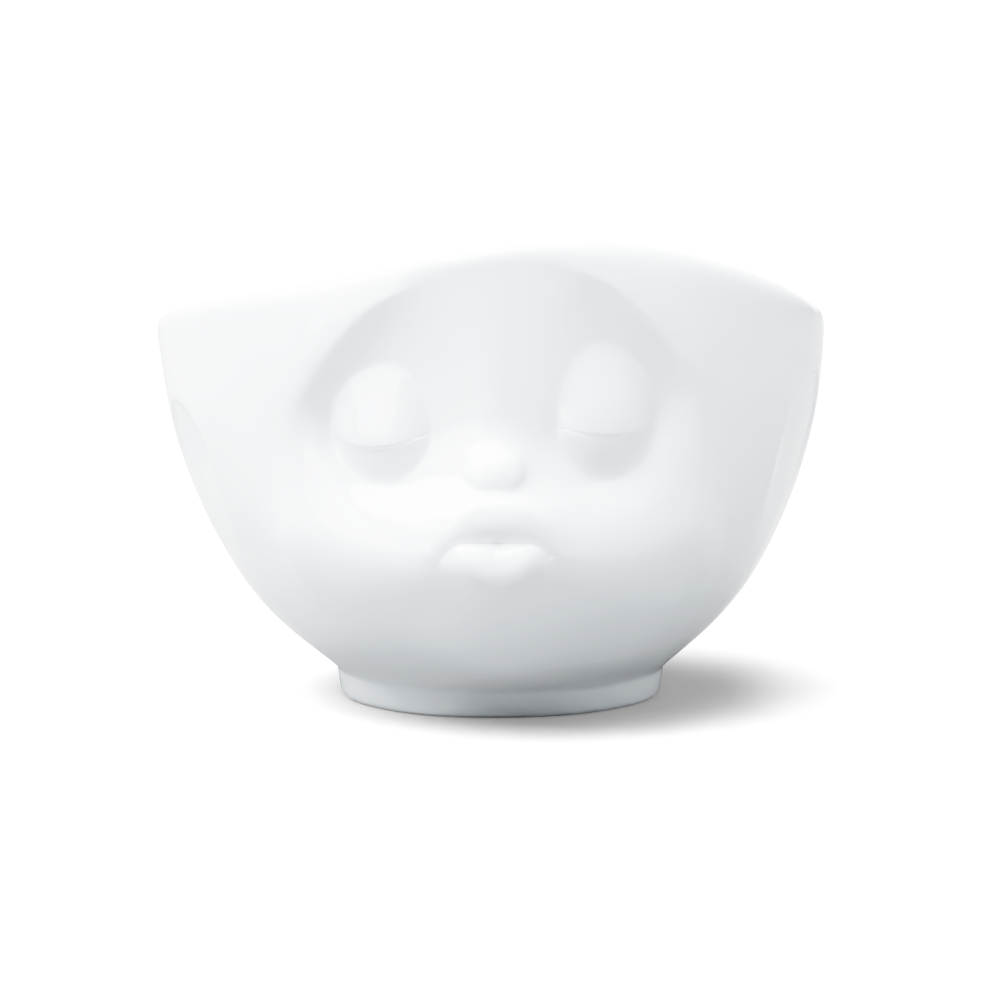 16 Oz. Bowl, Kissing Face, White
