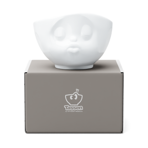 16 Oz. Bowl, Kissing Face, White