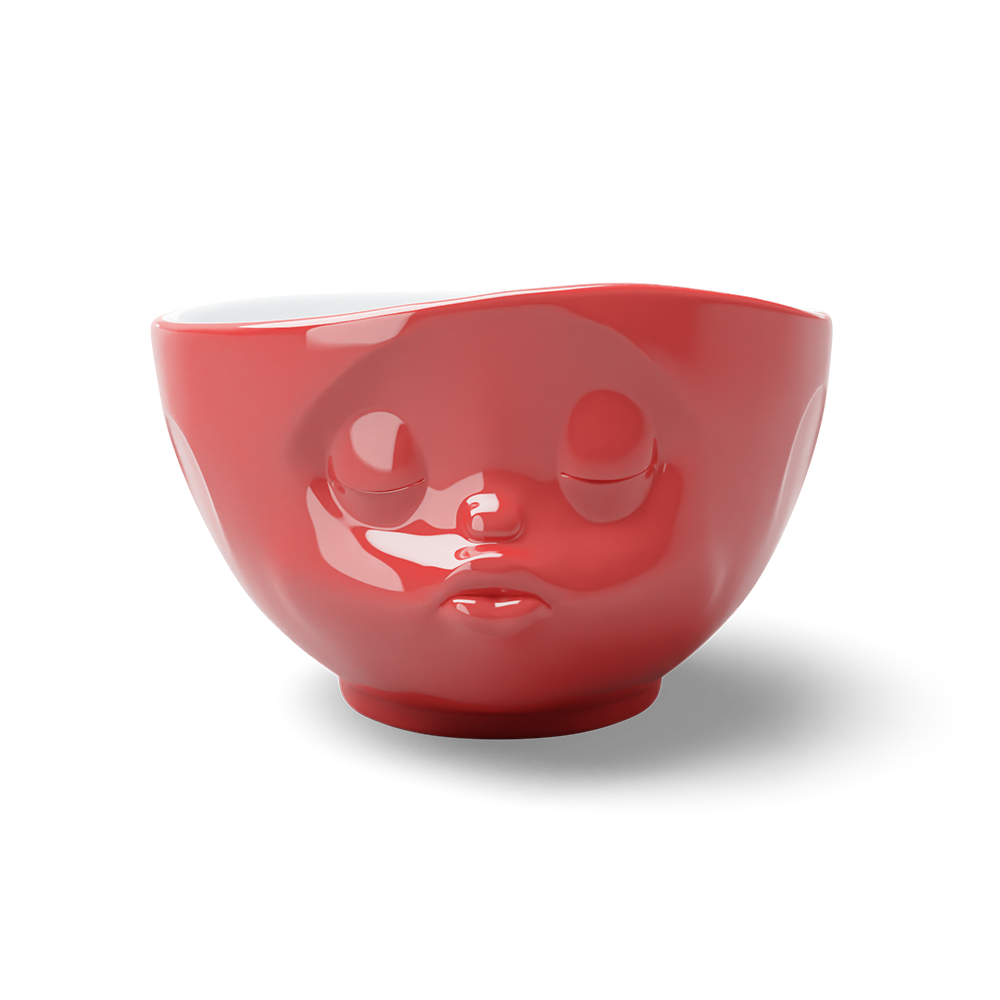 16 Oz. Bowl, Kissing Face, Red
