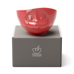 16 Oz. Bowl, Kissing Face, Red