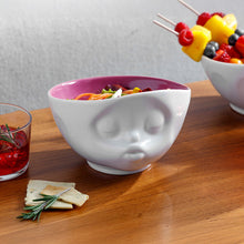 Load image into Gallery viewer, 16 Oz. Bowl, Kissing Face, Berry Color Inside
