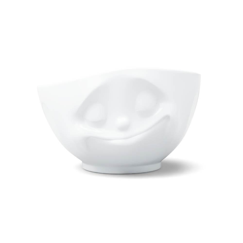 16 Oz. Bowl, Happy Face, White