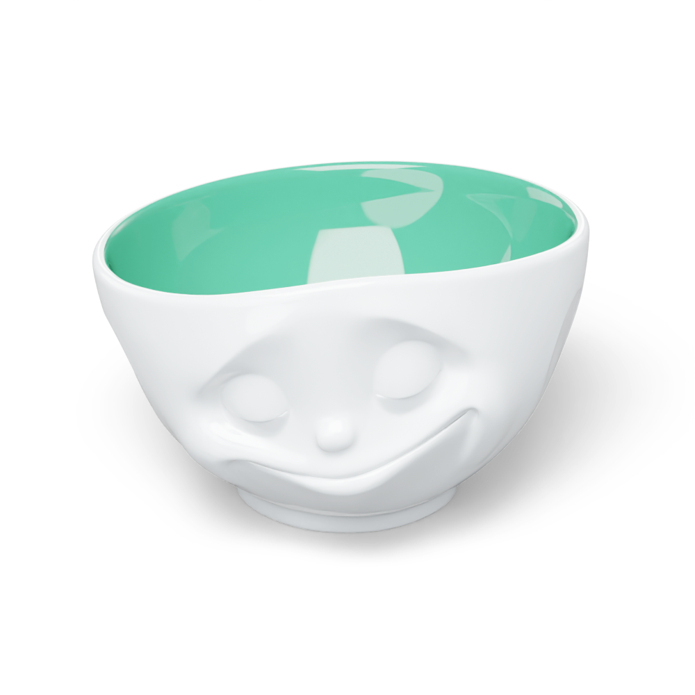 16 Oz. Bowl, Happy Face, Jade Color Inside