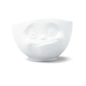 16 Oz. Bowl, Tasty Face, White