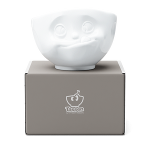 16 Oz. Bowl, Tasty Face, White