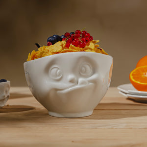 16 Oz. Bowl, Tasty Face, White