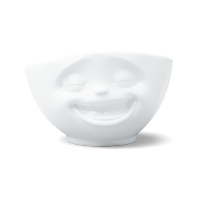16 Oz. Bowl, Laughing Face, White