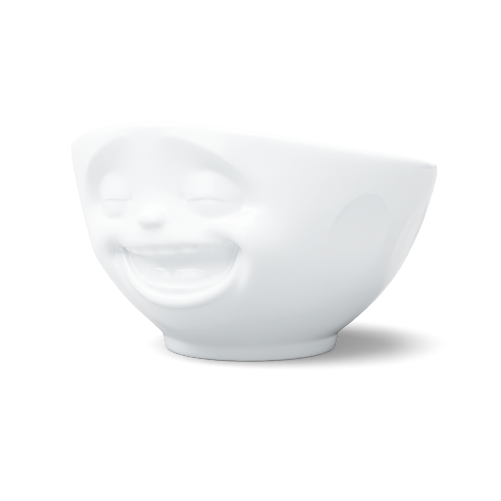 16 Oz. Bowl, Laughing Face, White