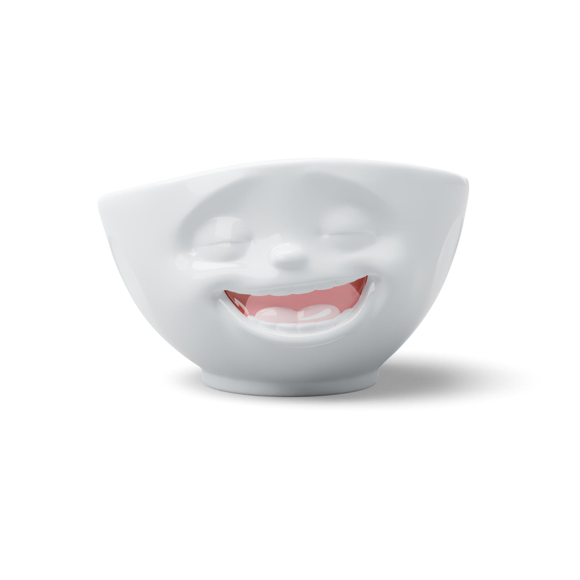 Premium porcelain bowl with colorful accents from TASSEN product family of fun dishware by FIFTYEIGHT Products. Offers 16 oz capacity perfect for serving cereal, soup, snacks and much more. Dishwasher and microwave safe bowl featuring a ‘Laughing’ facial expression and colorful details. Shipped in gift box.