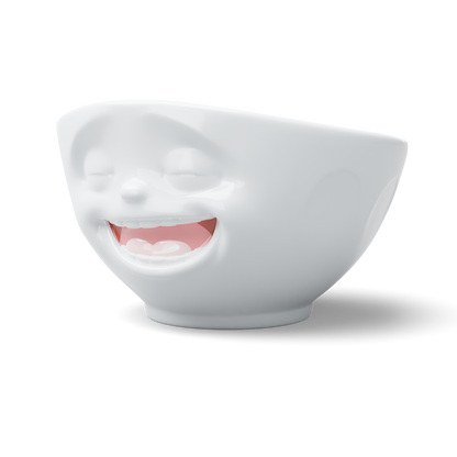 Premium porcelain bowl with colorful accents from TASSEN product family of fun dishware by FIFTYEIGHT Products. Offers 16 oz capacity perfect for serving cereal, soup, snacks and much more. Dishwasher and microwave safe bowl featuring a ‘Laughing’ facial expression and colorful details. Shipped in gift box.