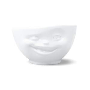 16 Oz. Bowl, Winking Face, White
