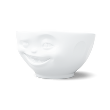 Load image into Gallery viewer, 16 Oz. Bowl, Winking Face, White

