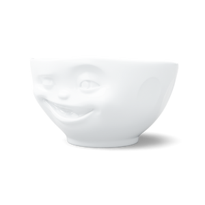 16 Oz. Bowl, Winking Face, White